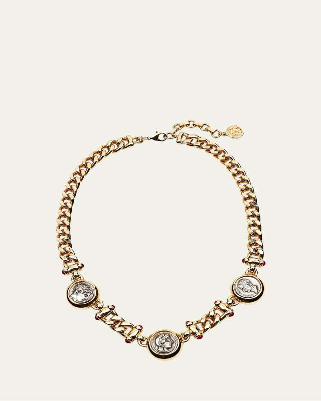 Roman Coin 3-Station Necklace